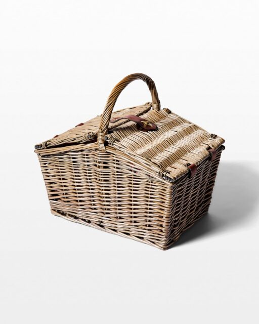 Front view of Willow Plaid Picnic Basket