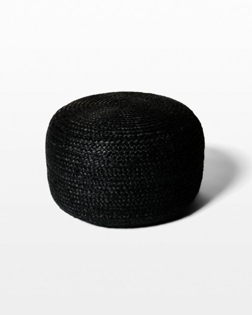 Front view of Small Calla Braided Jute Pouf