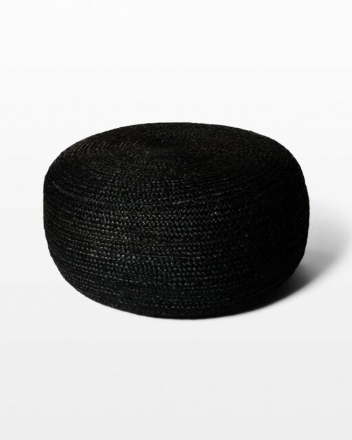 Front view of Large Calla Braided Jute Pouf