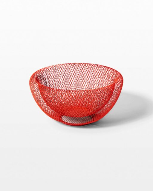Front view of Dina Red Wire Mesh Bowl