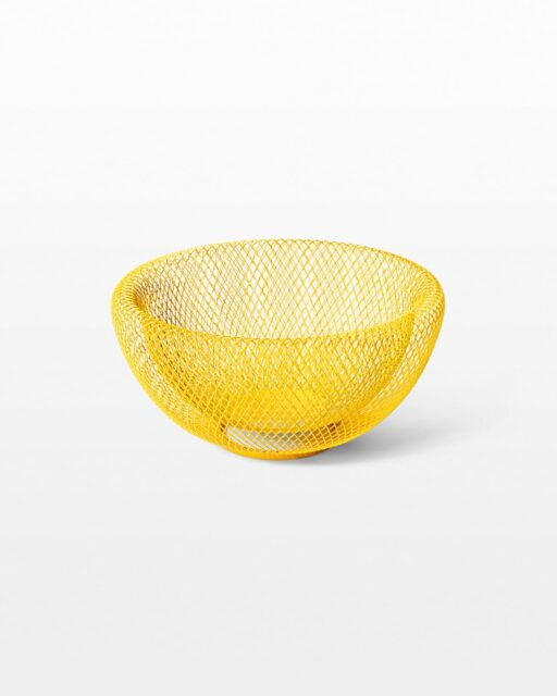 Front view of Grail Yellow Wire Mesh Bowl