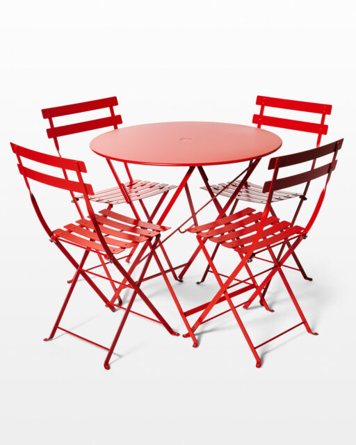 Front view of Luz Folding Table and 4 Chairs Set