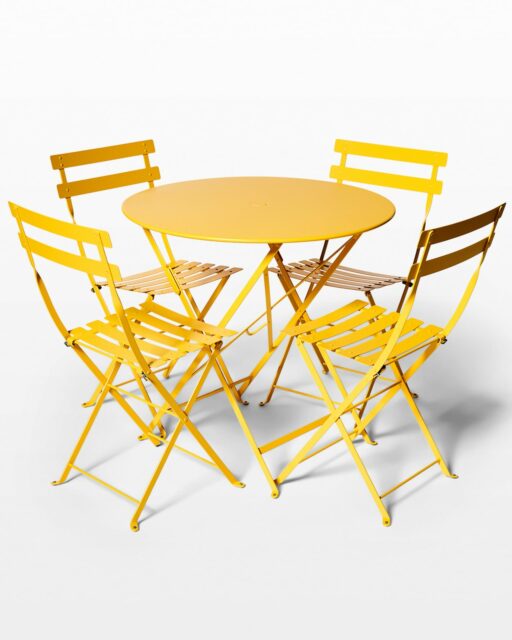 Front view of Deri Folding Table and 4 Chairs Set