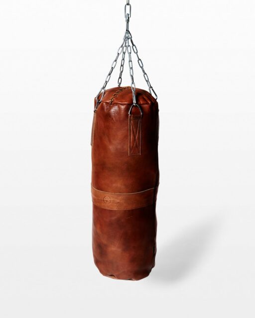 Front view of Ali Brown Leather Punching Bag