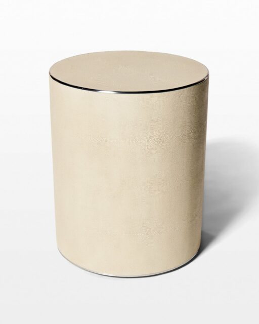 Front view of Folk Cylindrical Shagreen Side Table
