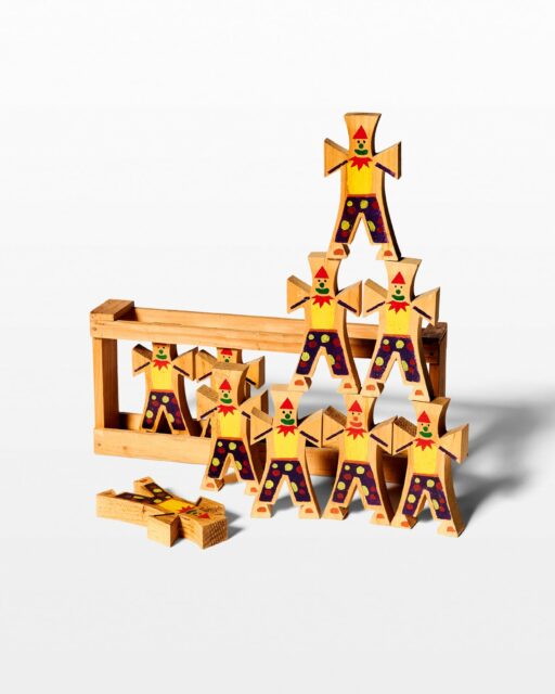 Front view of Jolly Stacking Wooden Figure Game