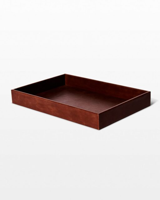 Front view of Halston Brown Leather Tray