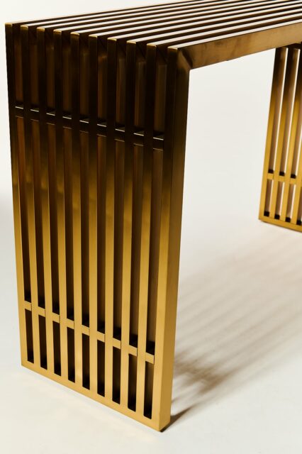 Alternate view 1 of Brass Stripe Console Table