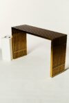 Alternate view thumbnail 2 of Brass Stripe Console Table