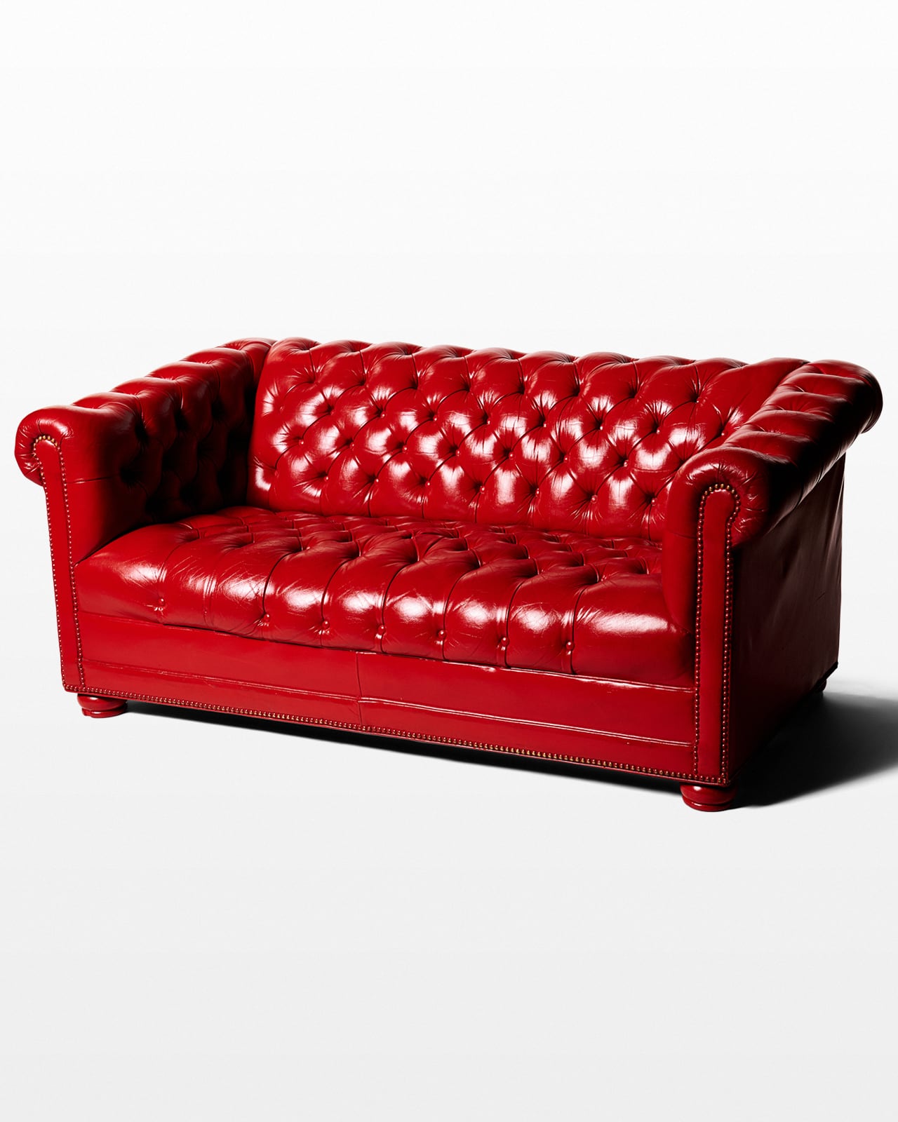 Co002 Red Leather Sofa Prop Al