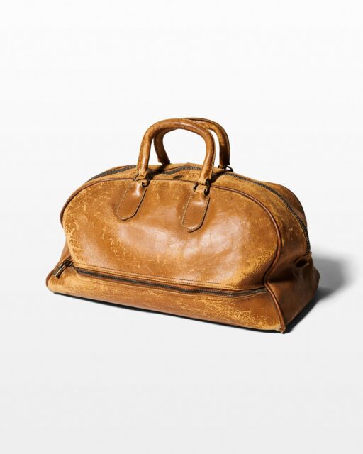 Front view of Distressed Leather Duffel Bag