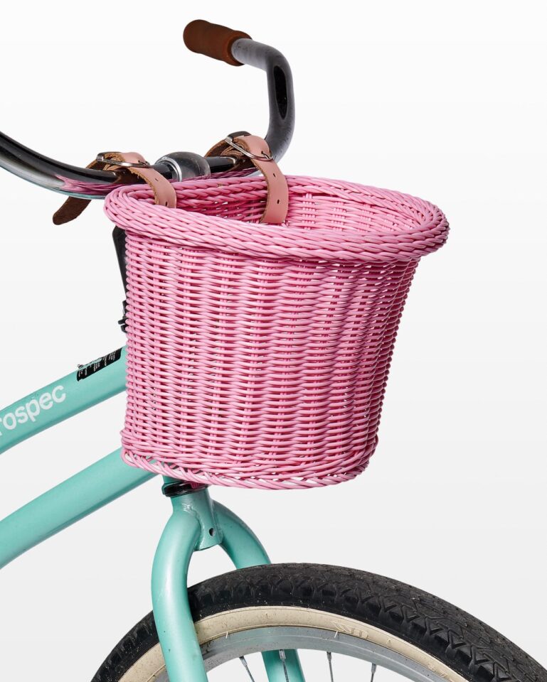 SP213 Pink Bicycle Basket Prop Rental - ACME Brooklyn