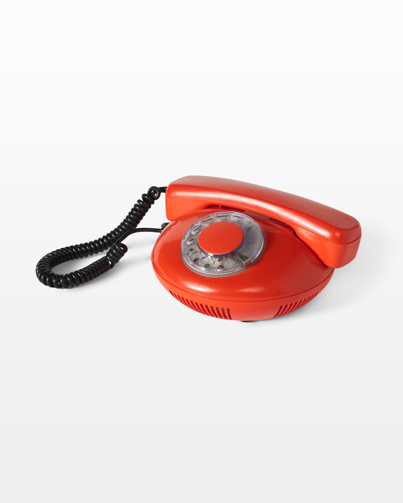TE058 Ron Orange Rotary Phone Prop Rental - ACME Brooklyn