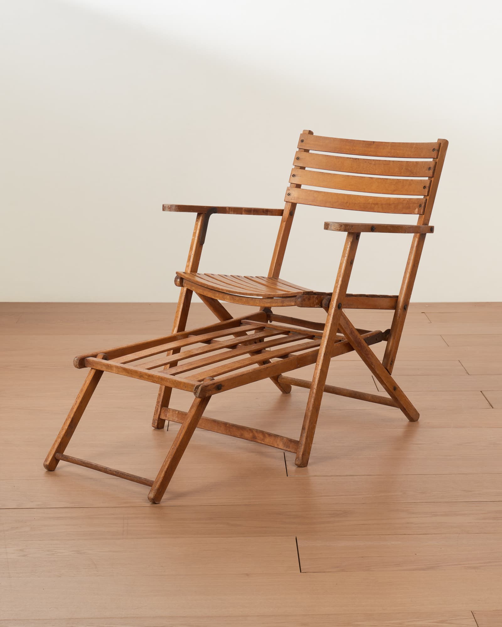 ダイニングチェア Vintage church chair CH060 Vintage Wooden Beach Chair Prop Rental - ACME Brooklyn